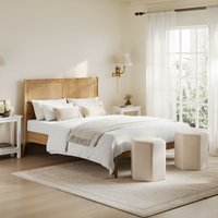Ayla Rustic Smoked Oak Herringbone Bed