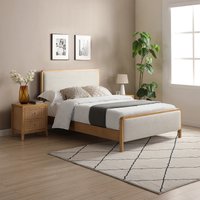 Harvey Textured Linen and Solid Ash Bed Frame