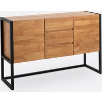 Hiba Oak and Metal Industrial Style Sideboard