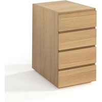 Working Oak Veneer 4-Drawer Unit