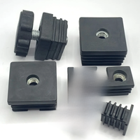 10/5pcs Black/white Square Pipe Plugs with Nut Hole Blanking End Inserts Caps Pipe Cover M5 M6 M8