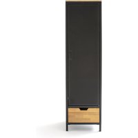 Agama Single Metal & Oak Wardrobe