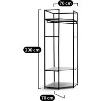 Adarbi Corner Wood & Metal Wardrobe Unit
