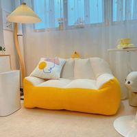125cm Giant Bean Bag Sofa Cotton Linen Lazy Sofa Couch Recliner Floor Seat Tatami Puff Armchair