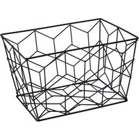 Geometric Wire Storage Basket in Matte Black Finish