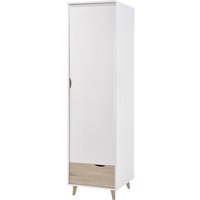 White and Oak Effect 1 Door Wardrobe