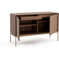 Delina Walnut and Leather XS Sideboard