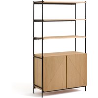 Signatures Lodge Oak Veneer and Metal Wardrobe Module with 3 Shelves and 2 Cupboards