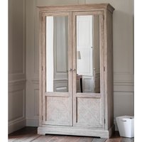 Nashik Ash Wood Parquet 2 Door Mirrored Wardrobe