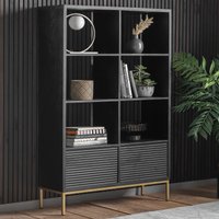 Madurai Rippled Wood 2 Door Open Display Unit