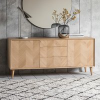 Dhule Herringbone Oak Large Sideboard