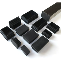 1/2/4/5/10pcs Rectangle Plastic Black Blanking End Cap Caps Steel Tube Pipe Inserts Plugs Bung