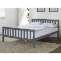 TGC Woodford 4ft6 Double Grey and Pine Wooden Bed Frame