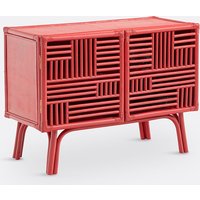 Kaguya Red 2-Door Rattan Sideboard