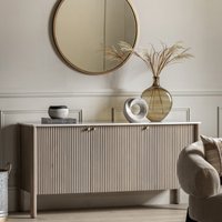 Manor Ribbed Wood 3 Door Sideboard with Marble Top