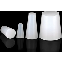 White Solid Silicone Plug High Temp Rubber Conical Stopper Laboratory Flask Sealing Cover Water Pipe