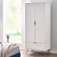 Ancona Sculptural 2 Door Wardrobe with Drawer