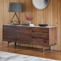Dhuburi Marble & Walnut Rustic Sideboard
