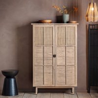 Bharhut Japandi Panelled Rattan 2 Door Cupboard