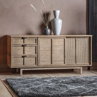 Bharhut Japandi Panelled Rattan Large 2 Door Sideboard