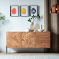 Balaya Inlaid Wood Large 3 Door Sideboard