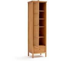 Gabin Solid Pine & Rattan Single Wardrobe