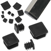 10pcs Square Plastic Black Blanking End Cap Tube Pipe Insert Plug Bung 15x15~60x60mm
