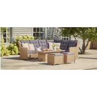 Hampshire 2H - Extended Corner Sofa with Rising Table and Footstools - Grey
