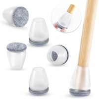 16PCS Silicone Chair Leg Floor Protectors Non-Slip Felt Furniture Feet Caps Mute Grey Chair Leg