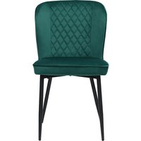 1 Pair Dining Room Green Black Chairs Modern Kitchen Upholstered Chair With Metal Legs Velvet Dining