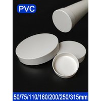 1-10pcs 20/25/32/40/50/60/75/89/110/140/160/165/200/250/315/400mm PVC Pipe Plug Cap Tube Cover White