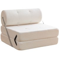 Wuli House Lazy Sofa Small Unit Single Sofa Living Room Tofu Block Cream Wind Folding Three Purpose