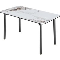 140/160CM Modern Dining Table for 4-6 People Stone Tempered Glass-top Dinner Table Furniture Kitchen