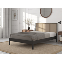 Snuggle Beds Michael Rattan Bed Double Black Wooden Bed